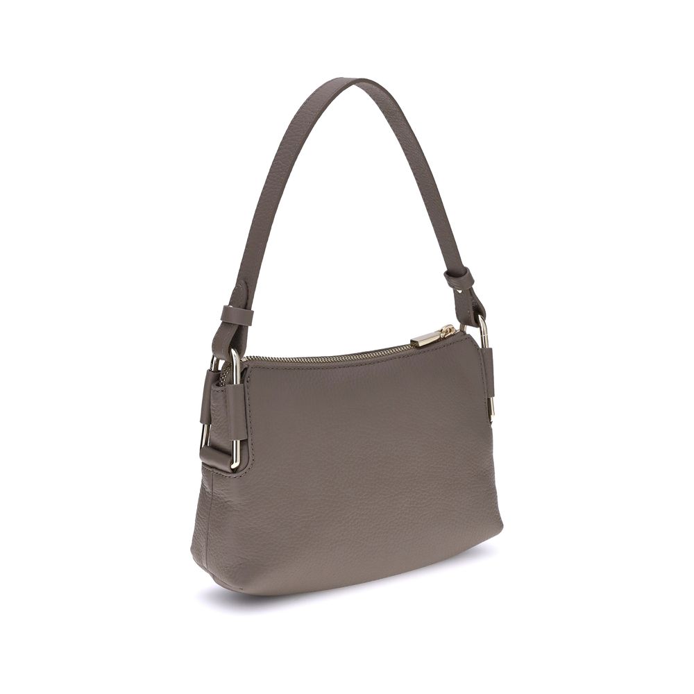 Coccinelle Gray Calf Leather Bos Taurus Shoulder Bag by Coccinelle