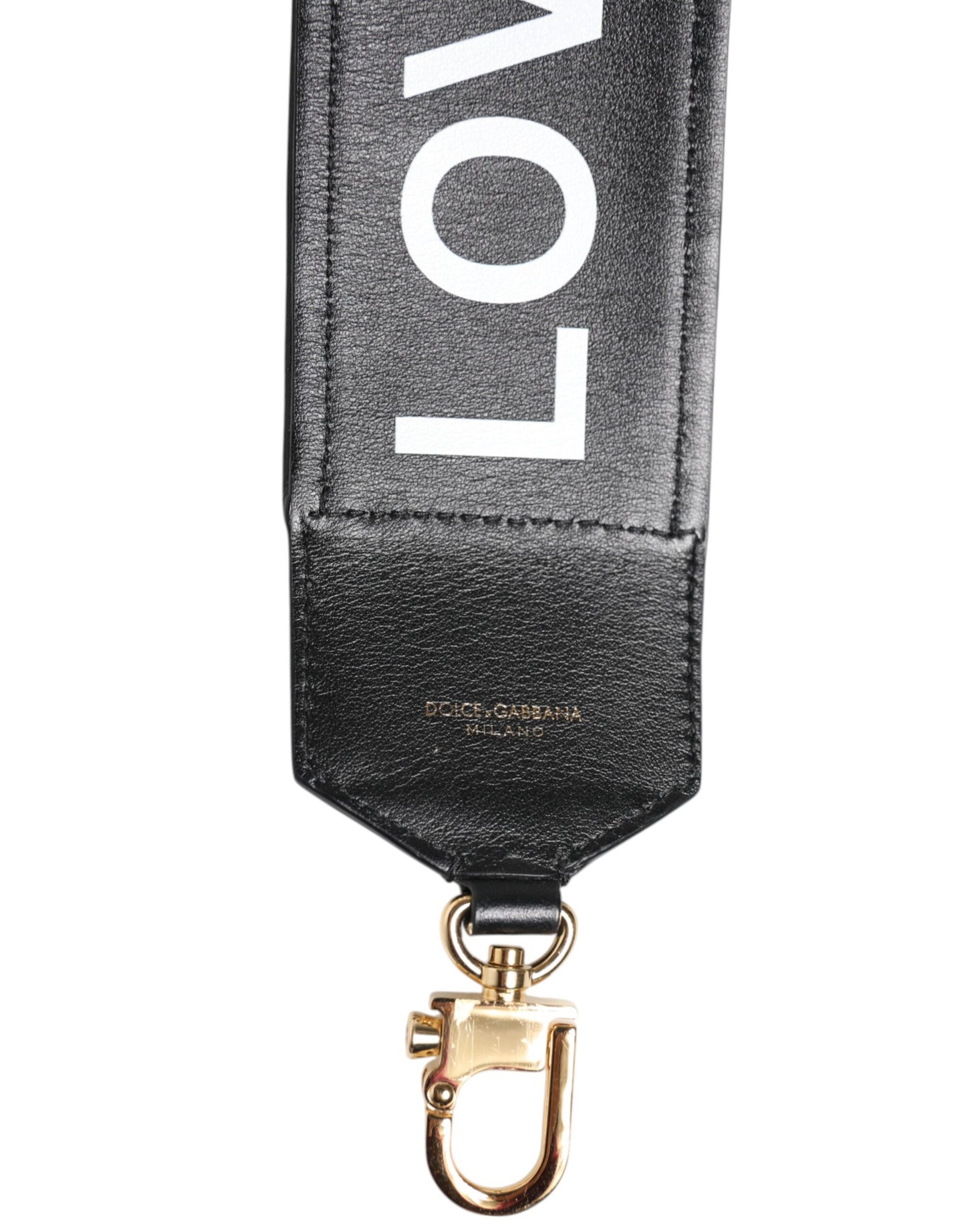 Dolce & Gabbana Black Leopard Print Reversible Bag Shoulder Strap by Dolce & Gabbana
