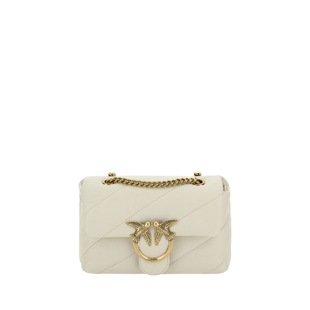PINKO White Calf Leather Bos Taurus Shoulder Bag by PINKO