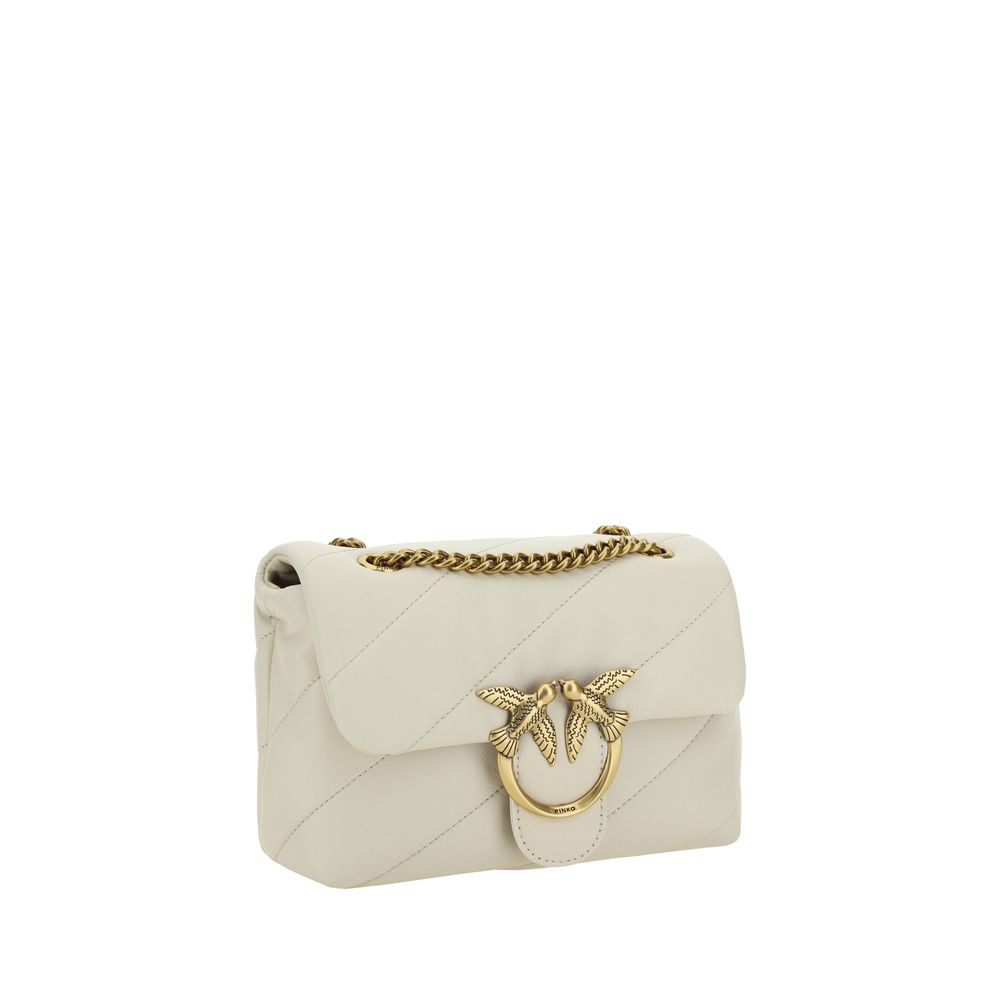 PINKO White Calf Leather Bos Taurus Shoulder Bag by PINKO