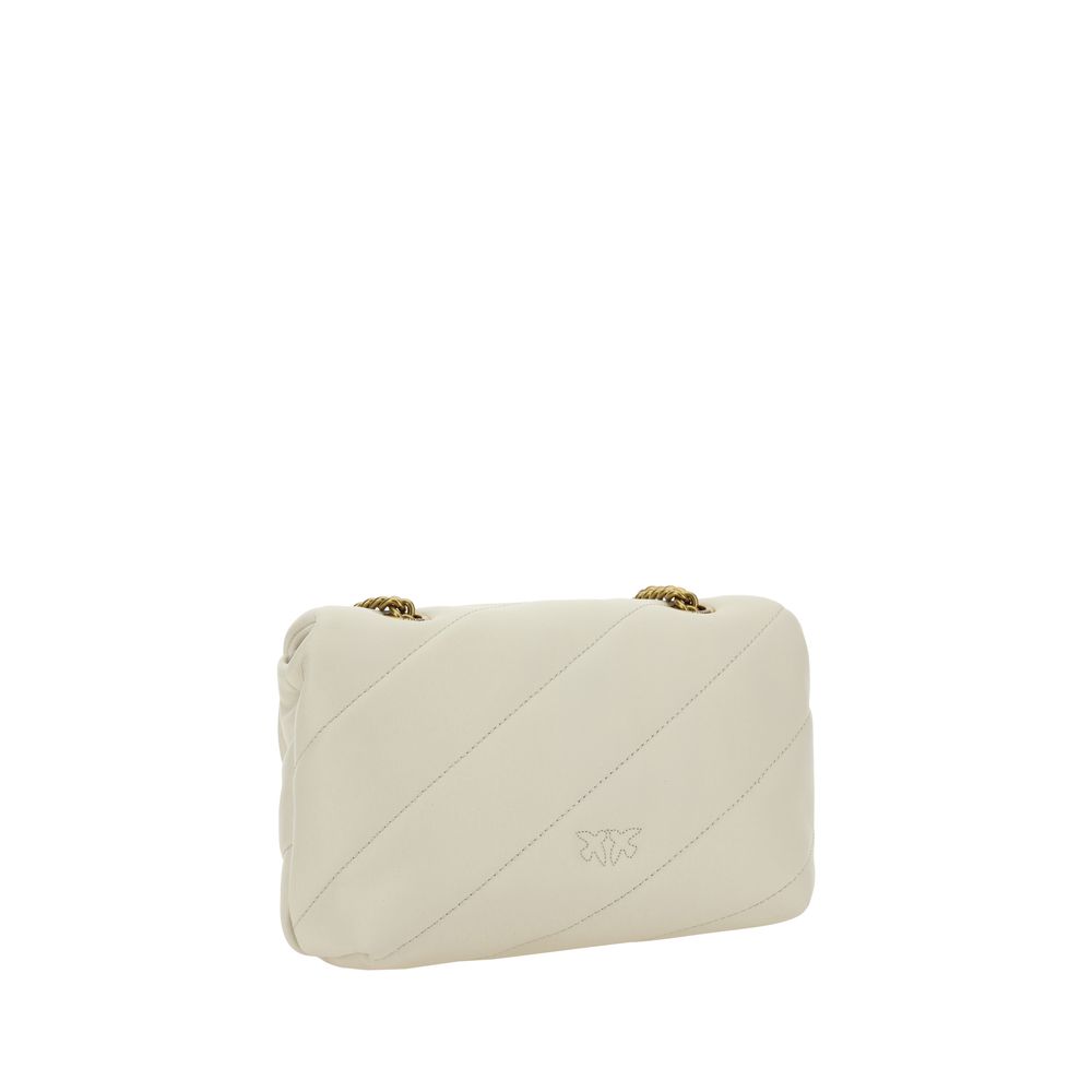 PINKO White Calf Leather Bos Taurus Shoulder Bag by PINKO
