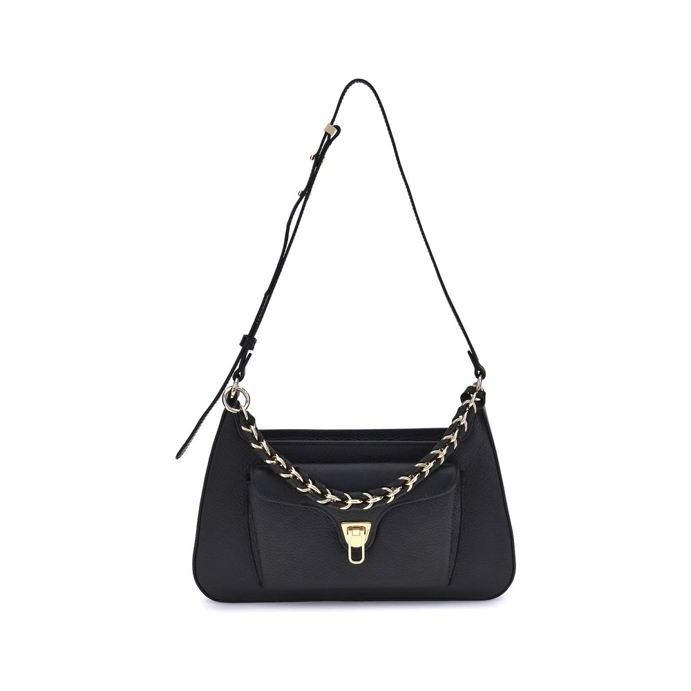 Coccinelle Black Calf Leather Bos Taurus Shoulder Bag by Coccinelle