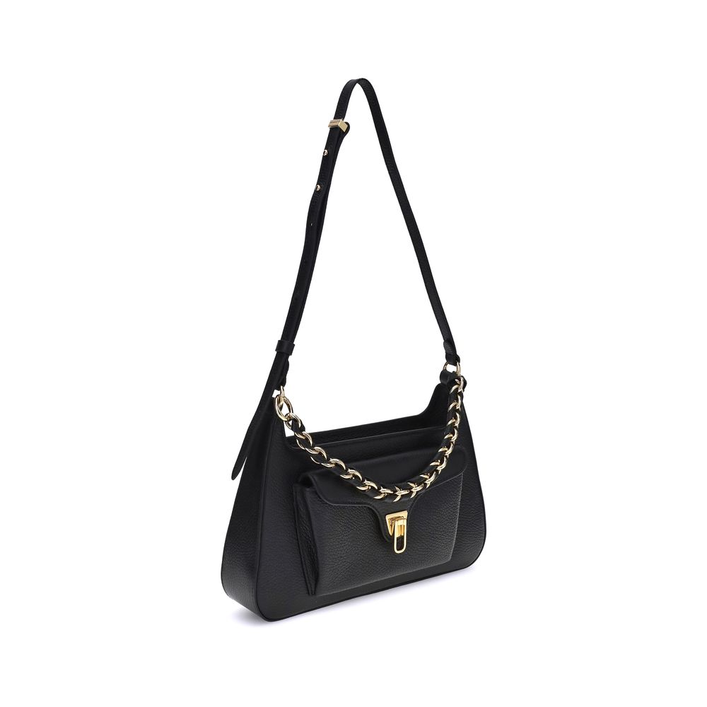 Coccinelle Black Calf Leather Bos Taurus Shoulder Bag by Coccinelle