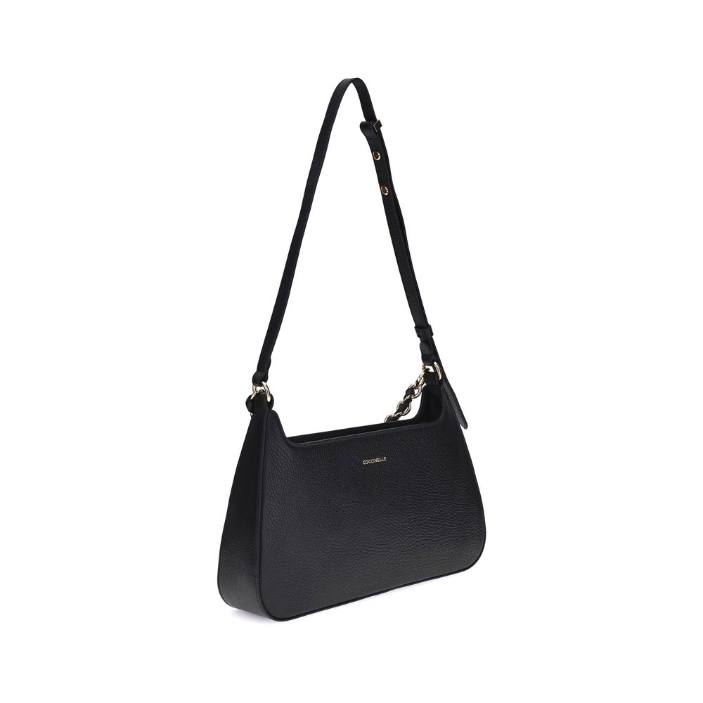 Coccinelle Black Calf Leather Bos Taurus Shoulder Bag by Coccinelle
