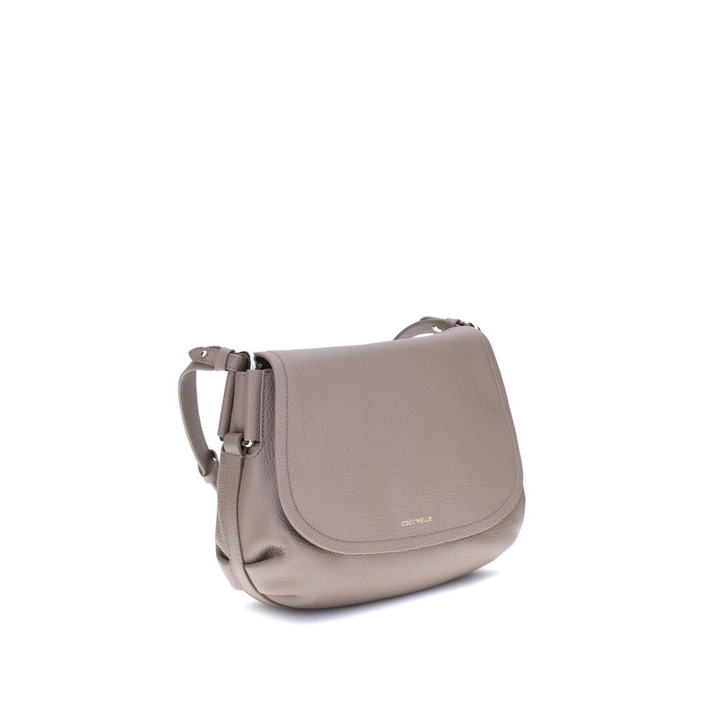 Coccinelle Beige Calf Leather Bos Taurus Shoulder Bag by Coccinelle