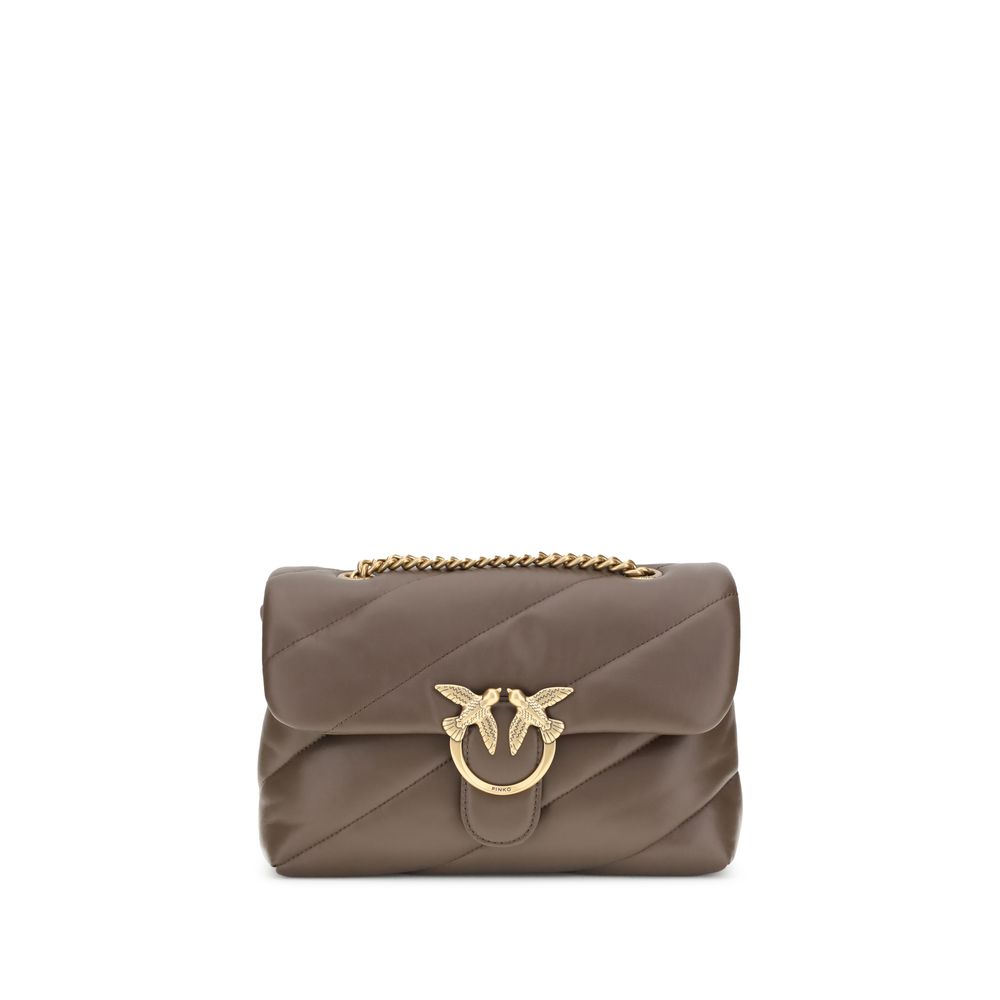 PINKO Brown Calf Leather Bos Taurus Shoulder Bag by PINKO