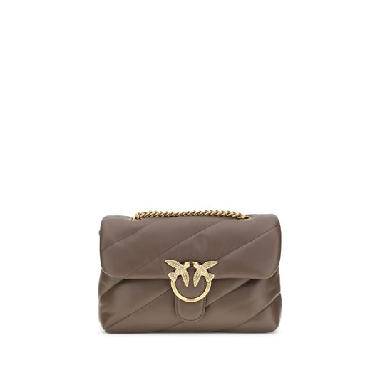 PINKO Brown Calf Leather Bos Taurus Shoulder Bag by PINKO