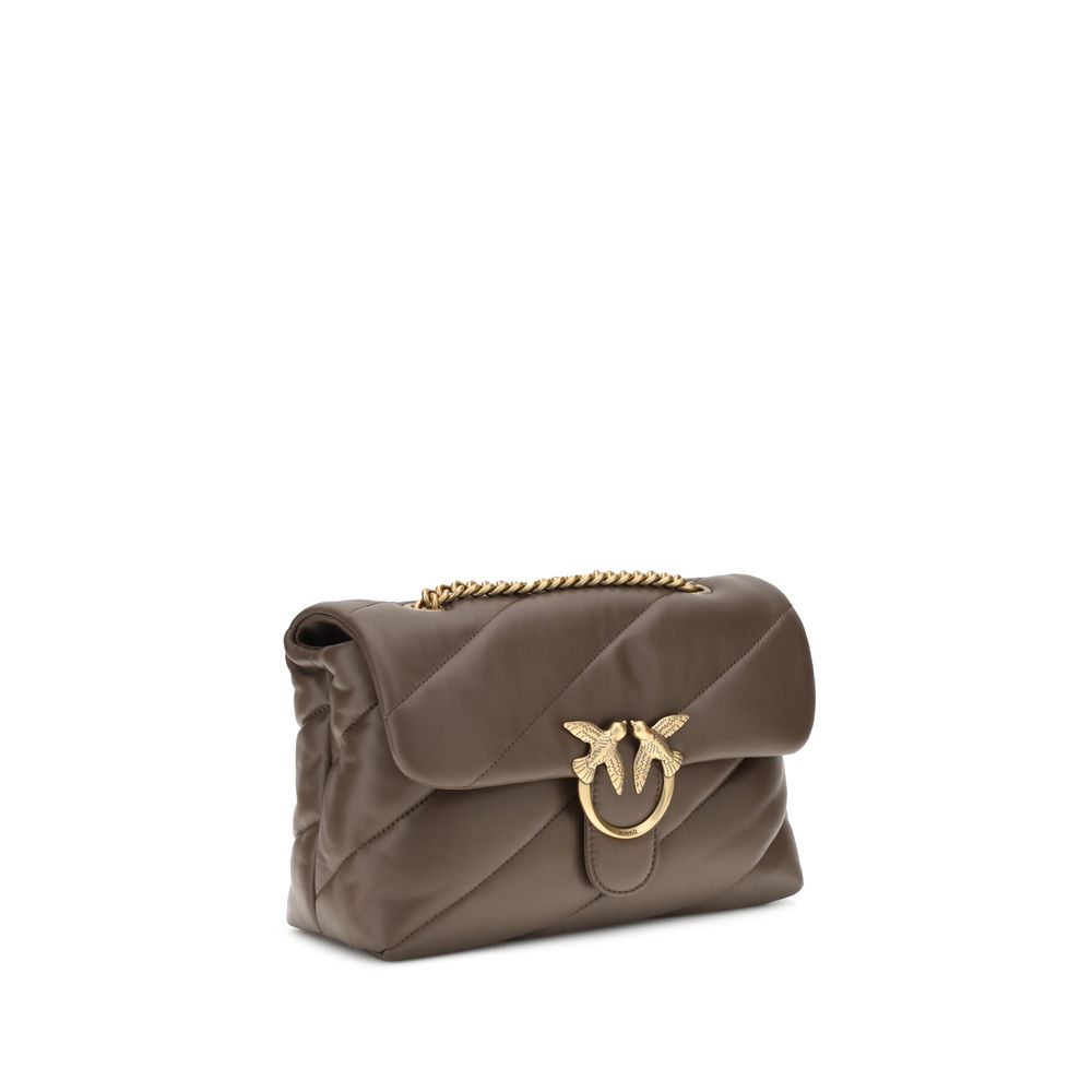 PINKO Brown Calf Leather Bos Taurus Shoulder Bag by PINKO