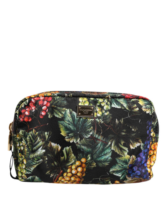 Dolce & Gabbana Multicolor Grape Print Clutch Logo Plaque Pouch Bag by Dolce & Gabbana