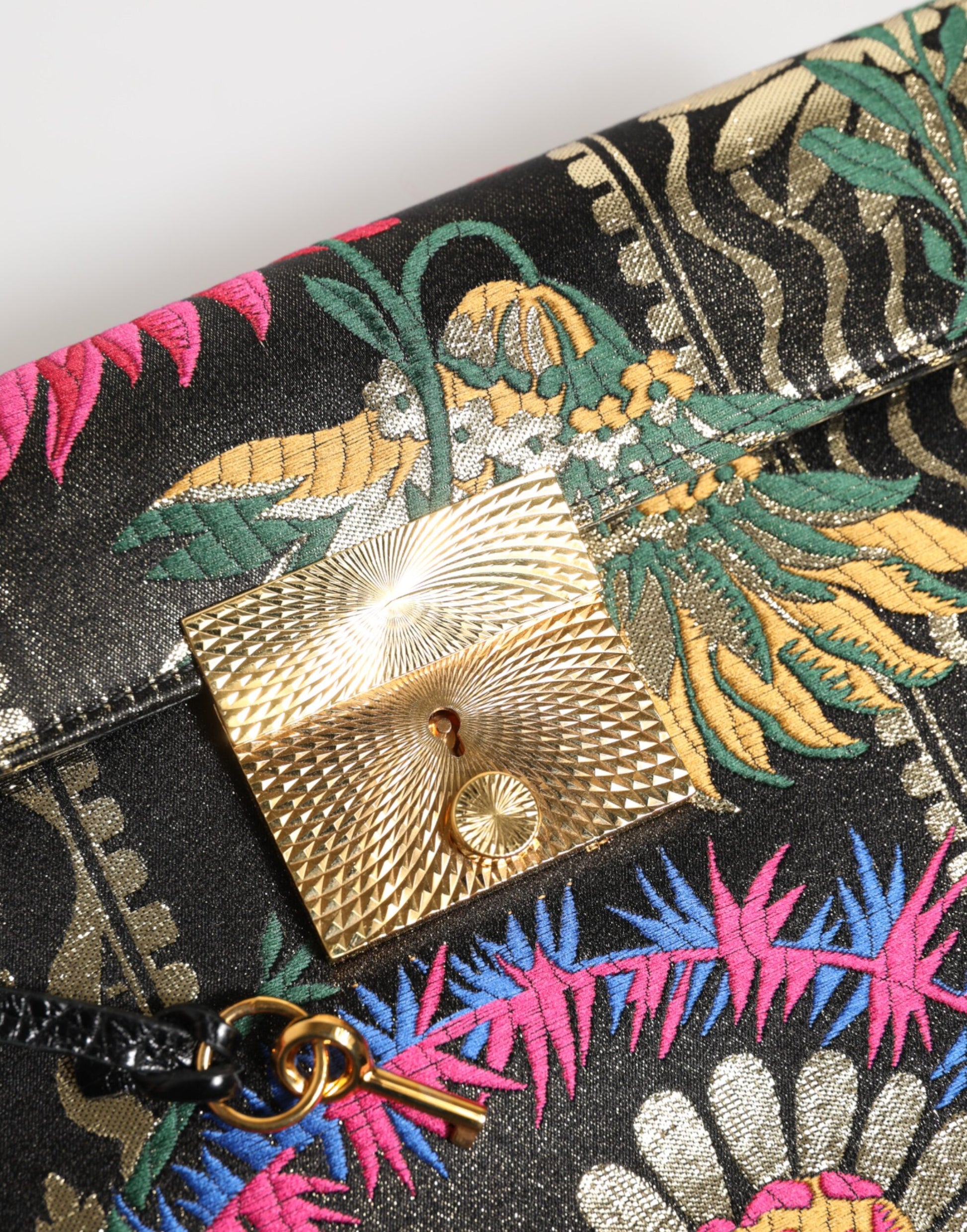 Dolce & Gabbana Multicolor Jacquard Floral Document Briefcase Bag by Dolce & Gabbana