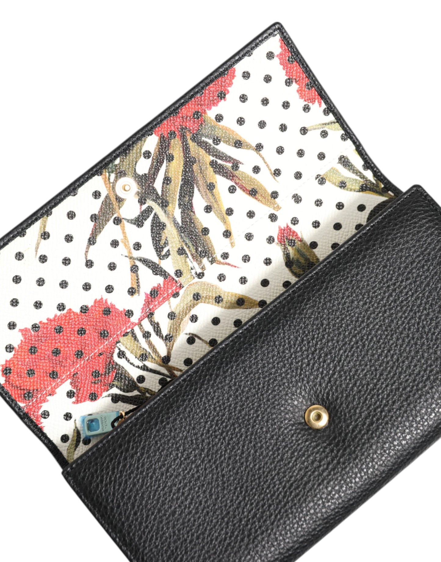 Dolce & Gabbana Black Leather Trifold Logo Plaque Card Holder Wallet by Dolce & Gabbana