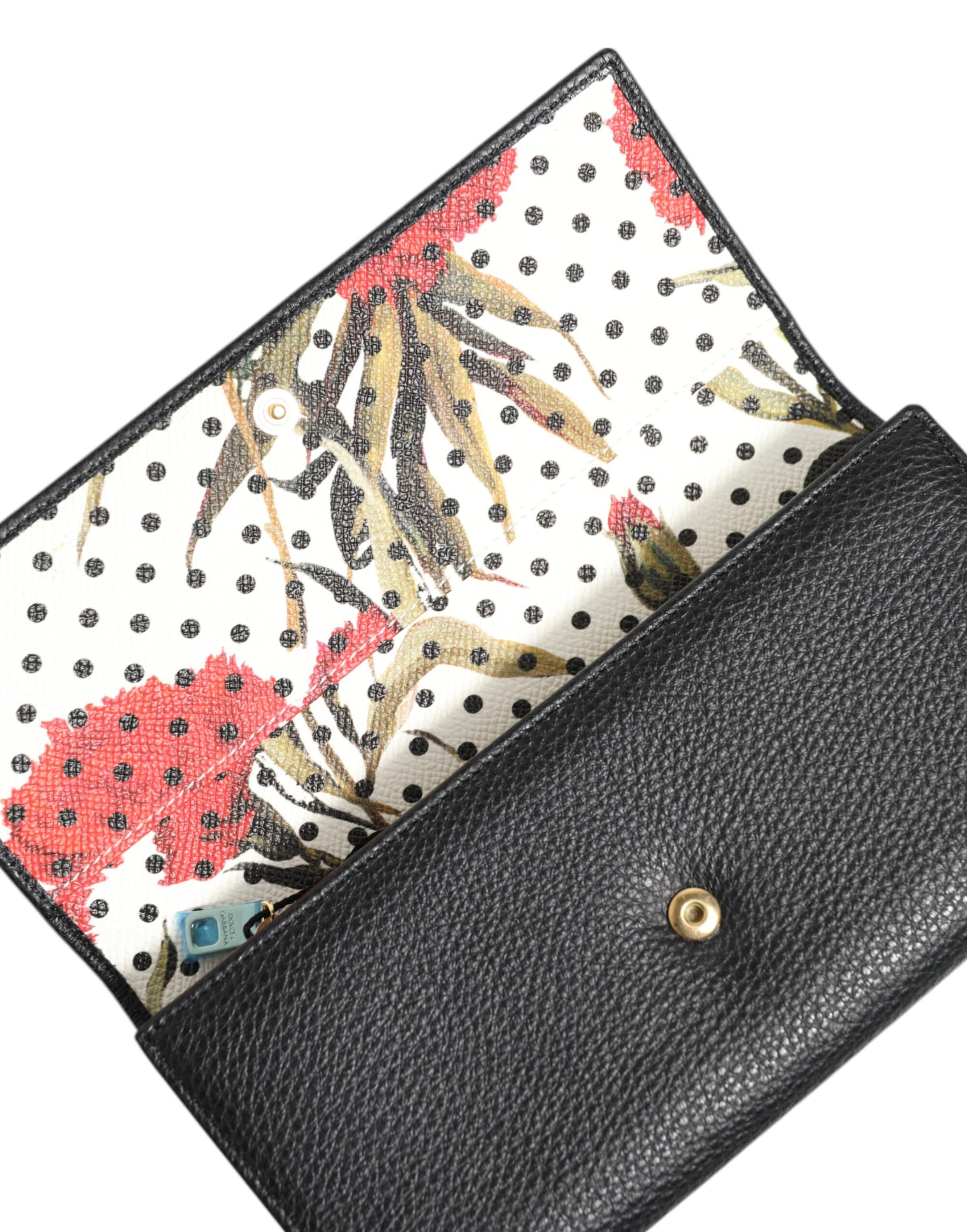 Dolce & Gabbana Black Leather Trifold Logo Plaque Card Holder Wallet by Dolce & Gabbana