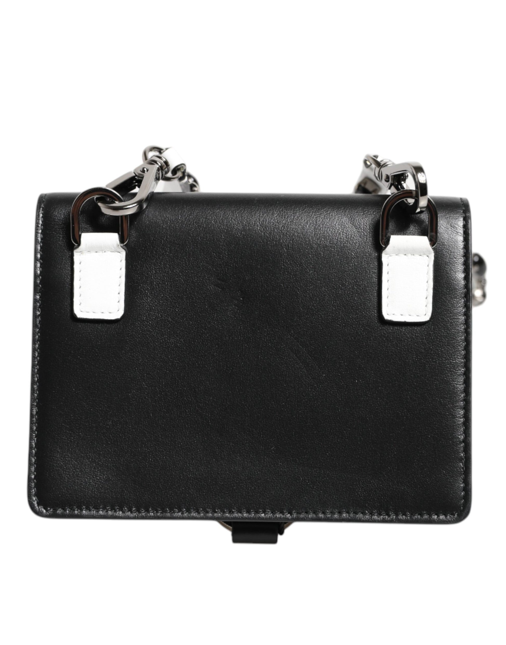 Dolce & Gabbana Black Leather Crystal Embellished Card Holder Wallet by Dolce & Gabbana
