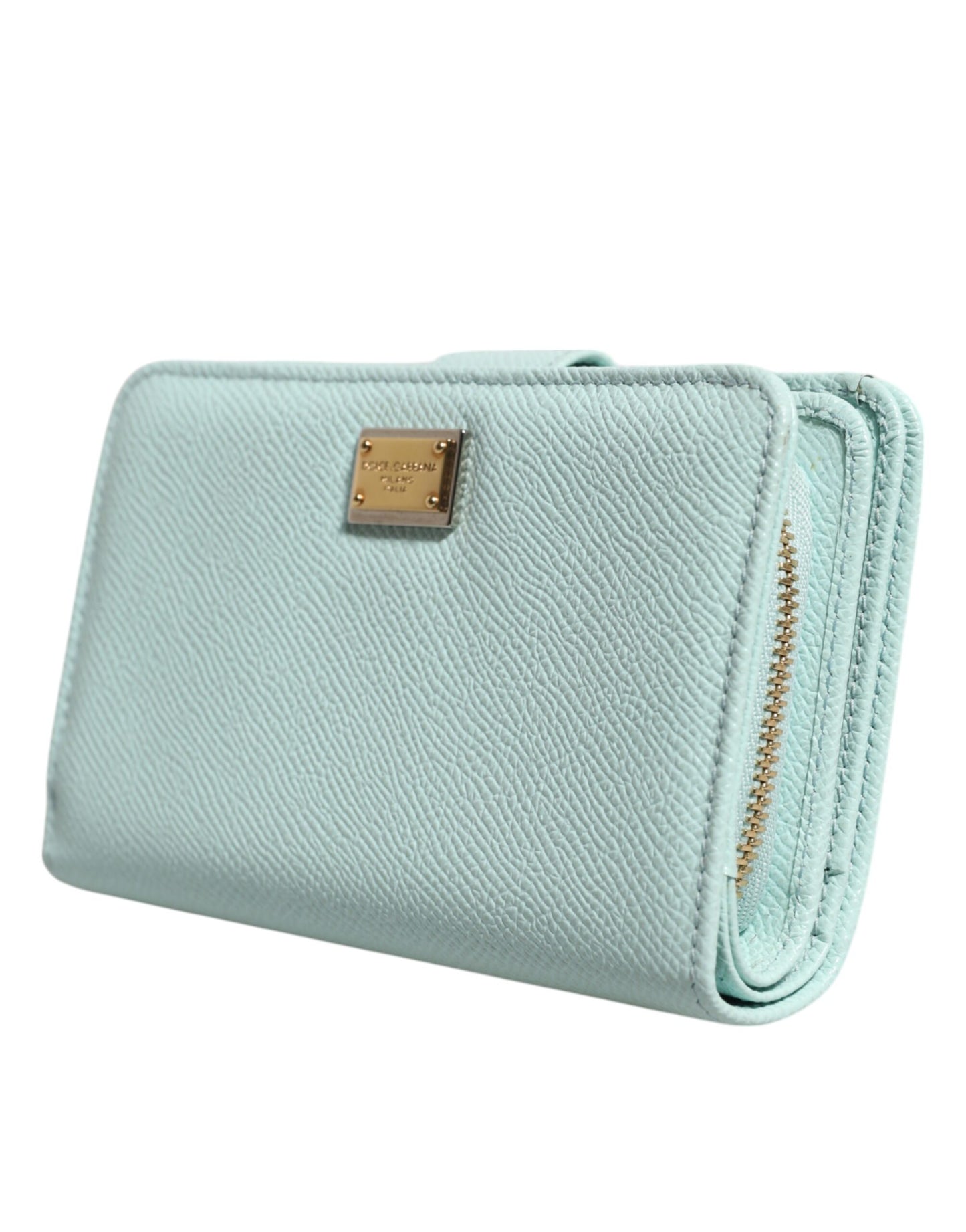 Dolce & Gabbana Mint Green Leather Bifold Continental Clutch Wallet by Dolce & Gabbana