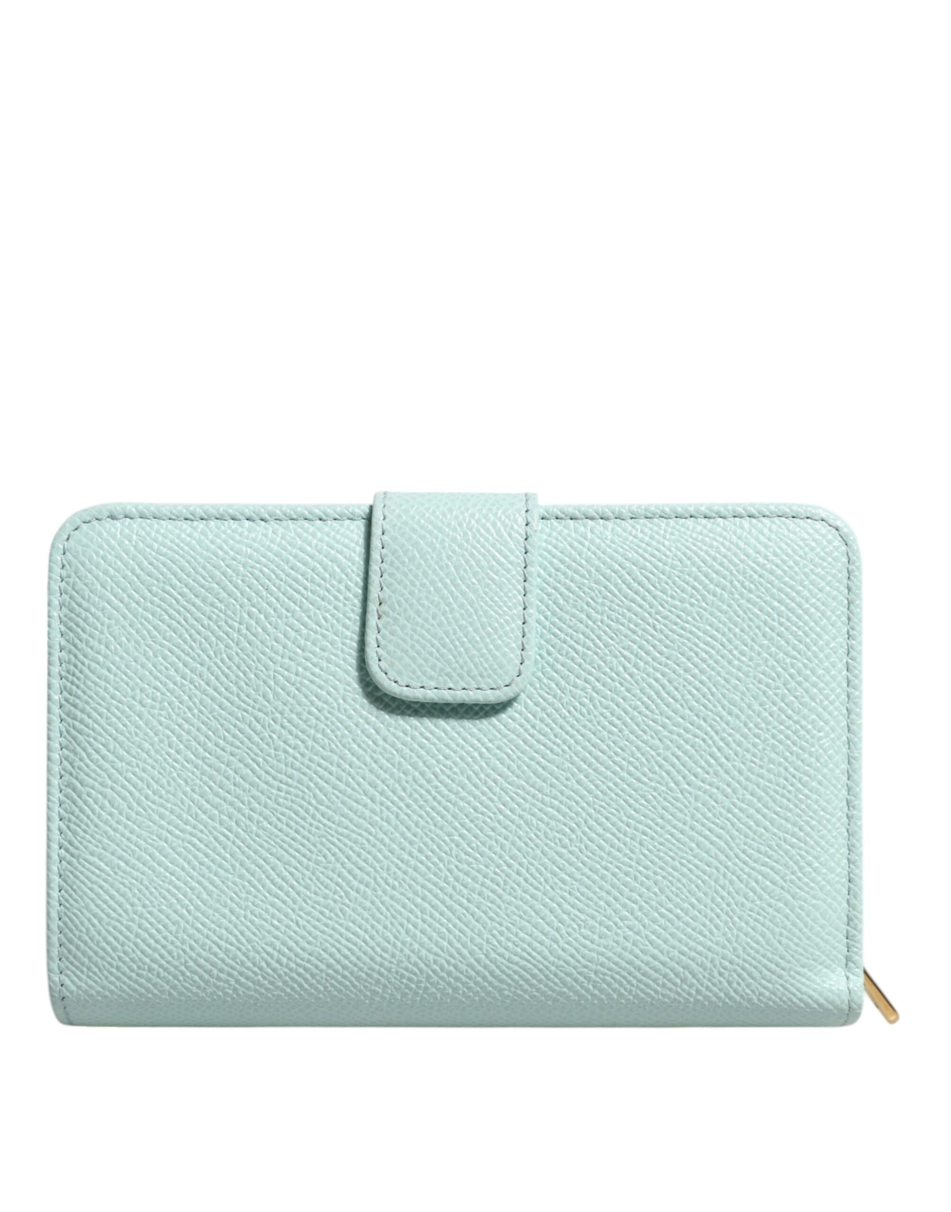 Dolce & Gabbana Mint Green Leather Bifold Continental Clutch Wallet by Dolce & Gabbana