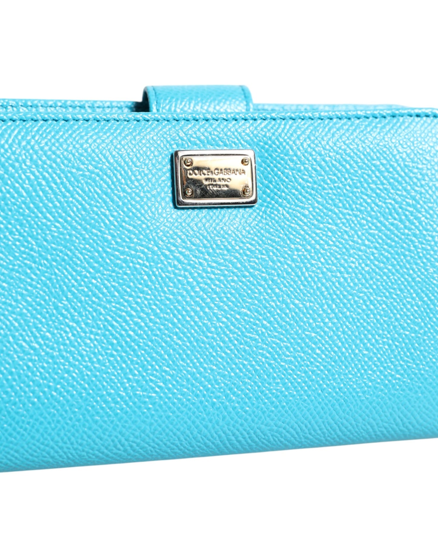 Dolce & Gabbana Light Blue Leather Bifold Continental Clutch Wallet by Dolce & Gabbana