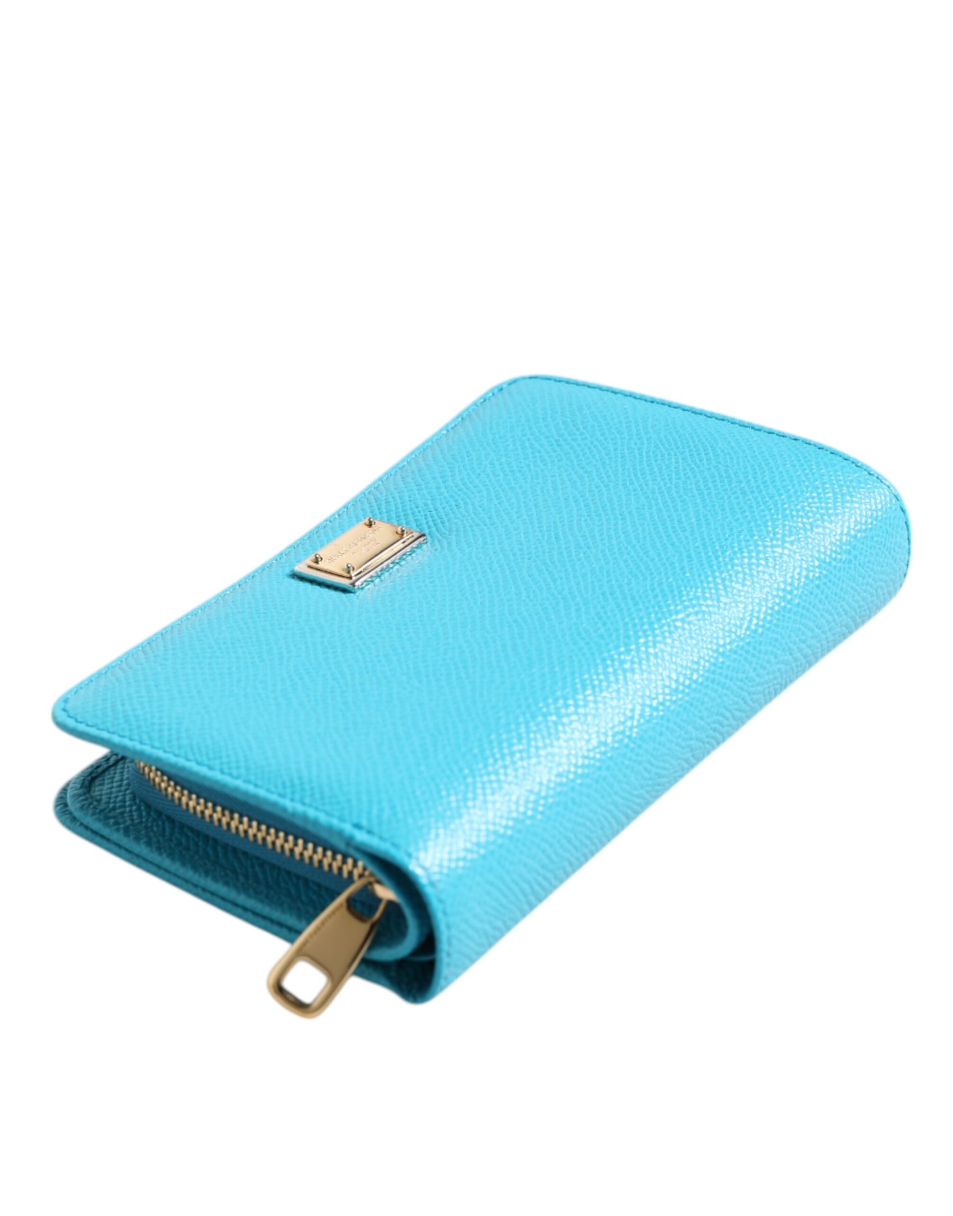 Dolce & Gabbana Light Blue Leather Bifold Continental Clutch Wallet by Dolce & Gabbana