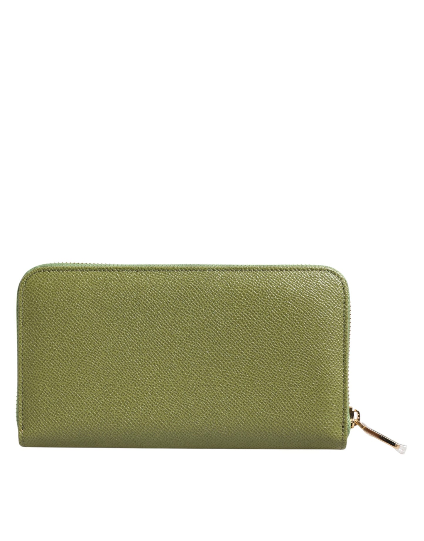 Dolce & Gabbana Green Leather Logo Plaque Zip Around Continenta Wallet by Dolce & Gabbana