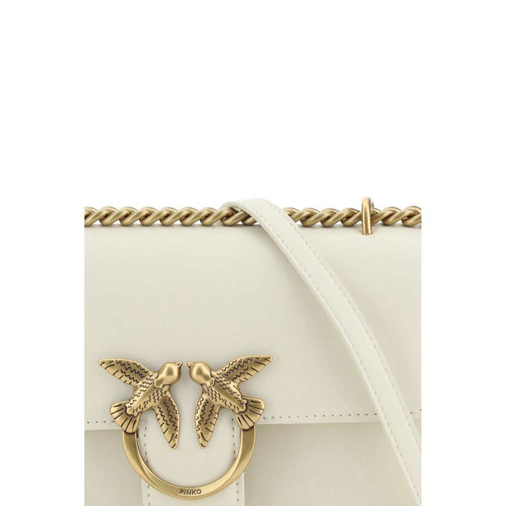 PINKO Beige Calf Leather Bos Taurus Shoulder Bag by PINKO