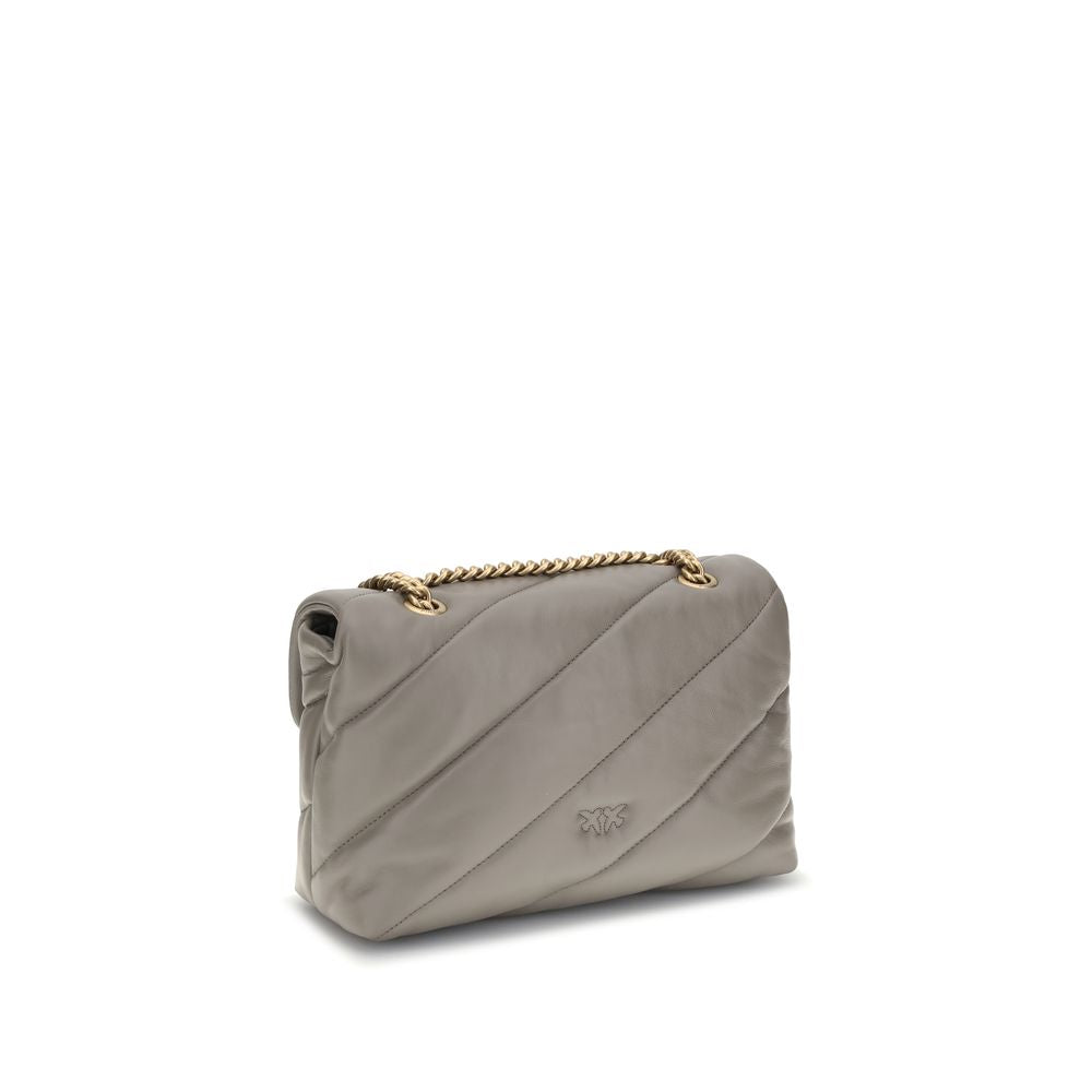 PINKO Gray Calf Leather Bos Taurus Shoulder Bag by PINKO