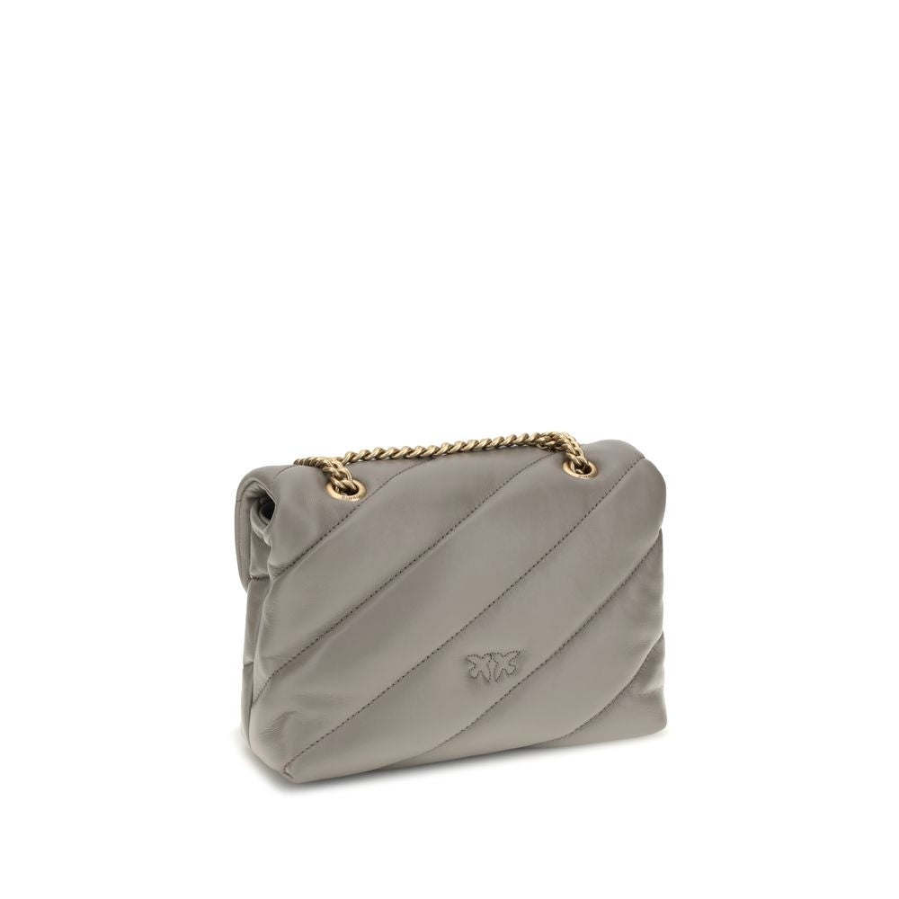 PINKO Gray Calf Leather Bos Taurus Shoulder Bag by PINKO