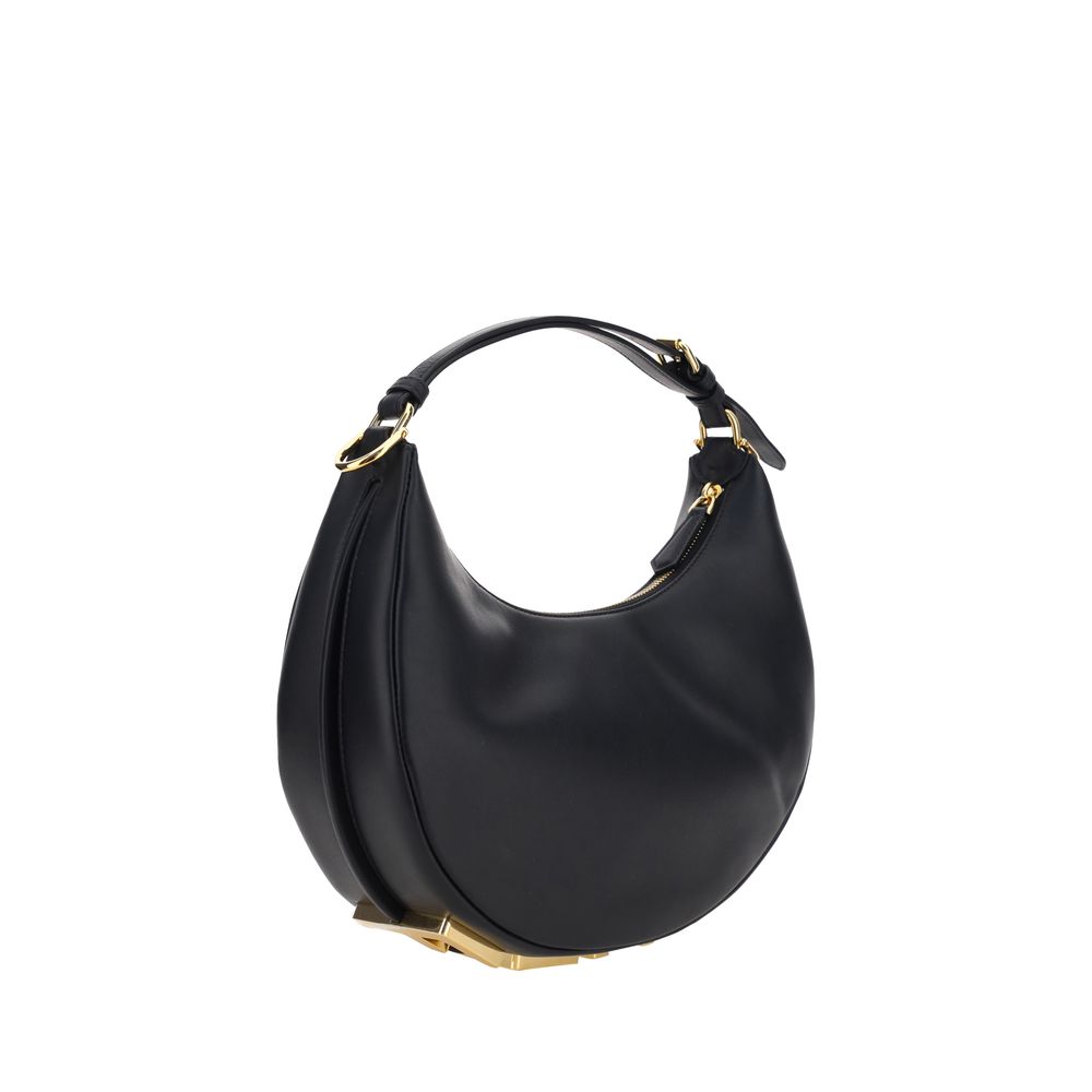 Bolso de hombro Fendi Bos Taurus de piel de becerro negra