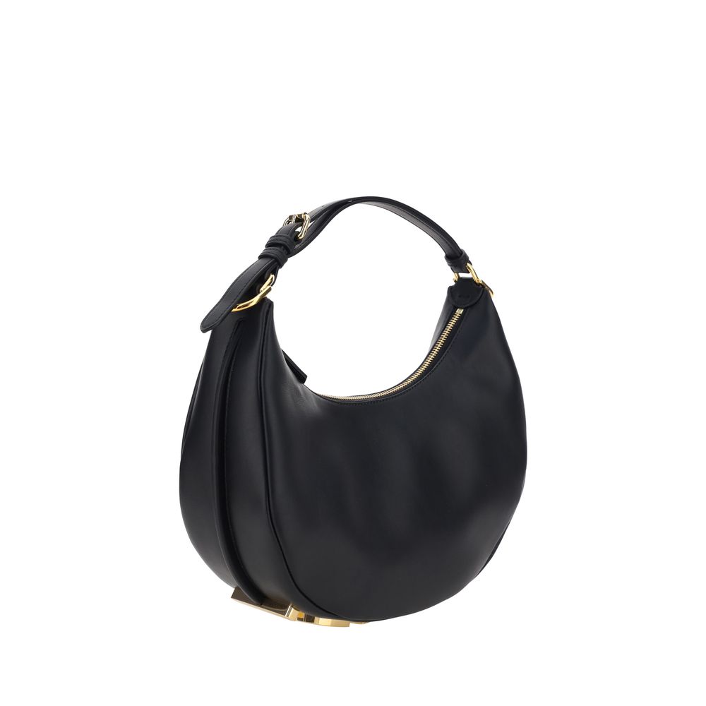 Bolso de hombro Fendi Bos Taurus de piel de becerro negra
