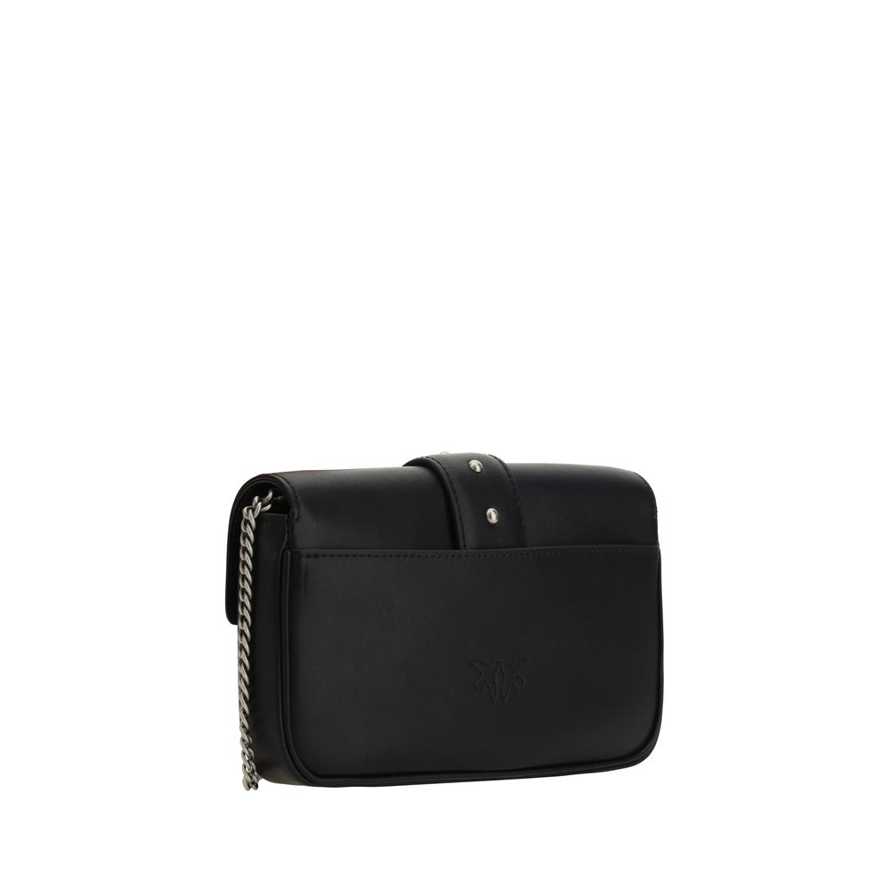 PINKO Black Calf Leather Bos Taurus Shoulder Bag by PINKO