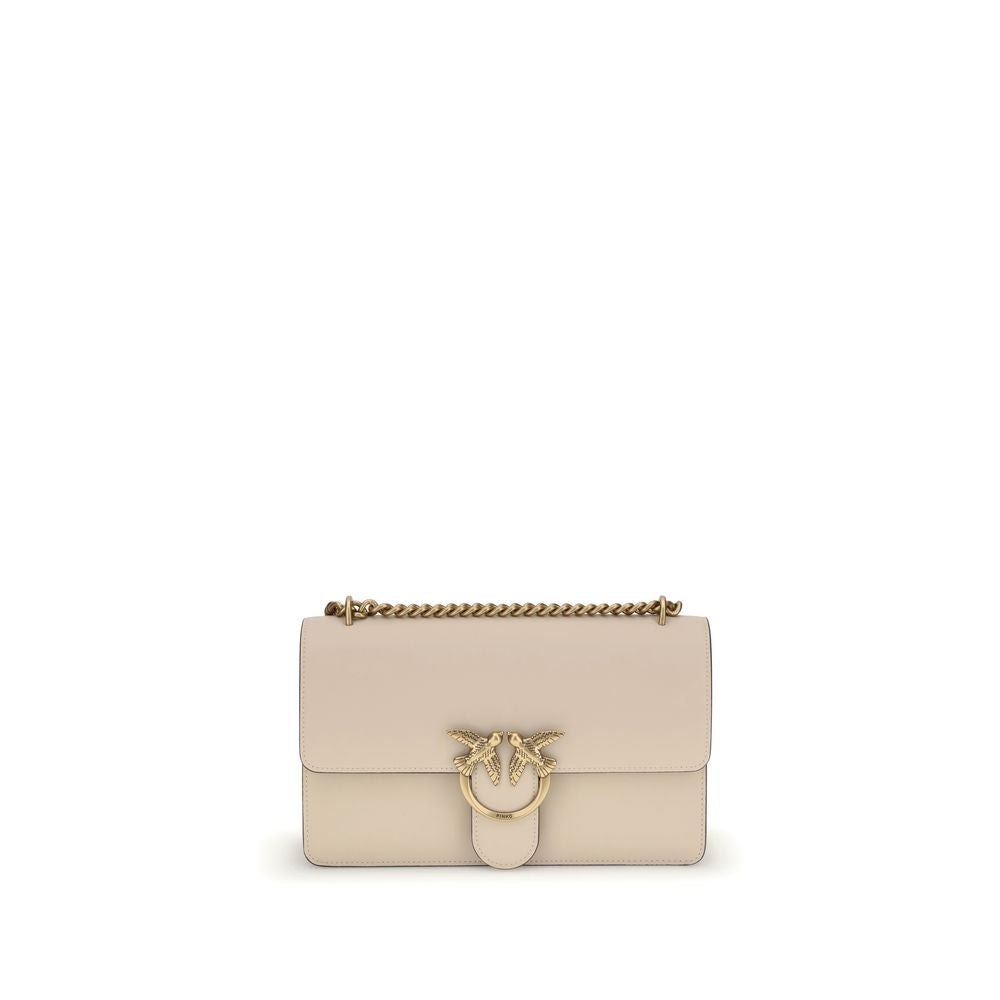 PINKO Beige Calf Leather Bos Taurus Shoulder Bag by PINKO