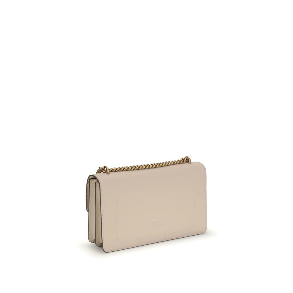 PINKO Beige Calf Leather Bos Taurus Shoulder Bag by PINKO