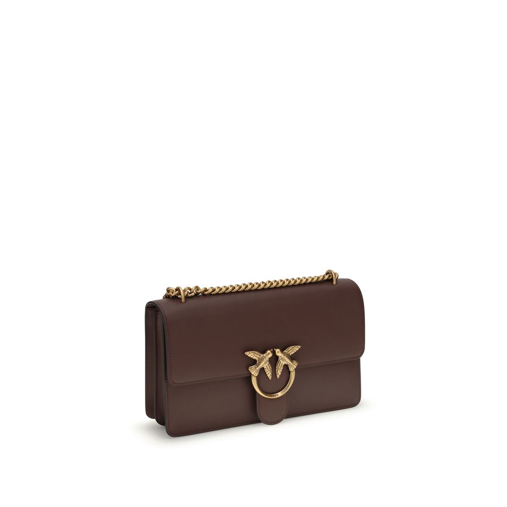 PINKO Brown Calf Leather Bos Taurus Shoulder Bag by PINKO