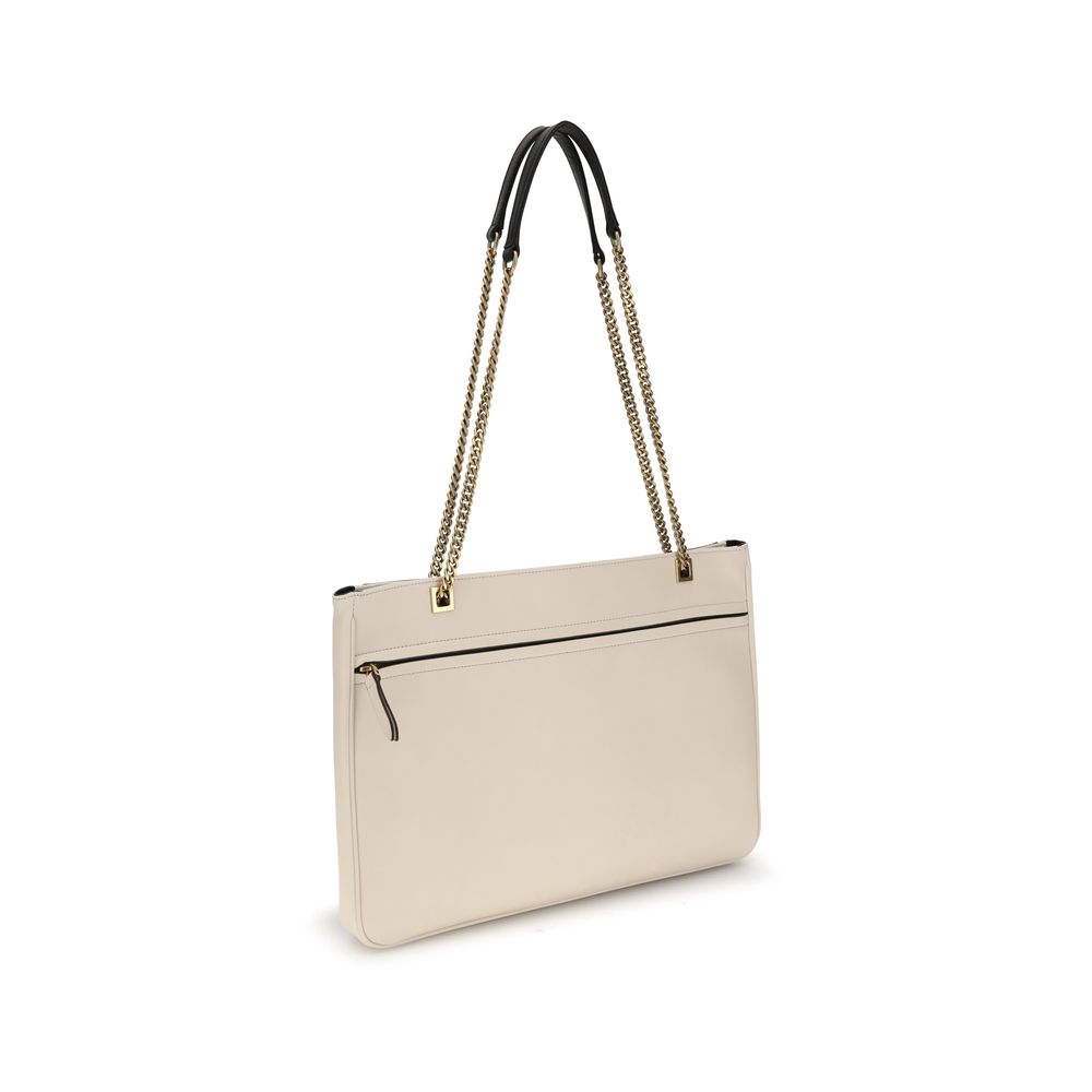 Valentino Garavani Cream Calf Leather Bos Taurus Shoulder Bag