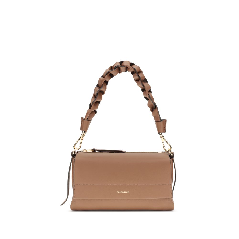 Coccinelle Beige Calf Leather Bos Taurus Shoulder Bag by Coccinelle