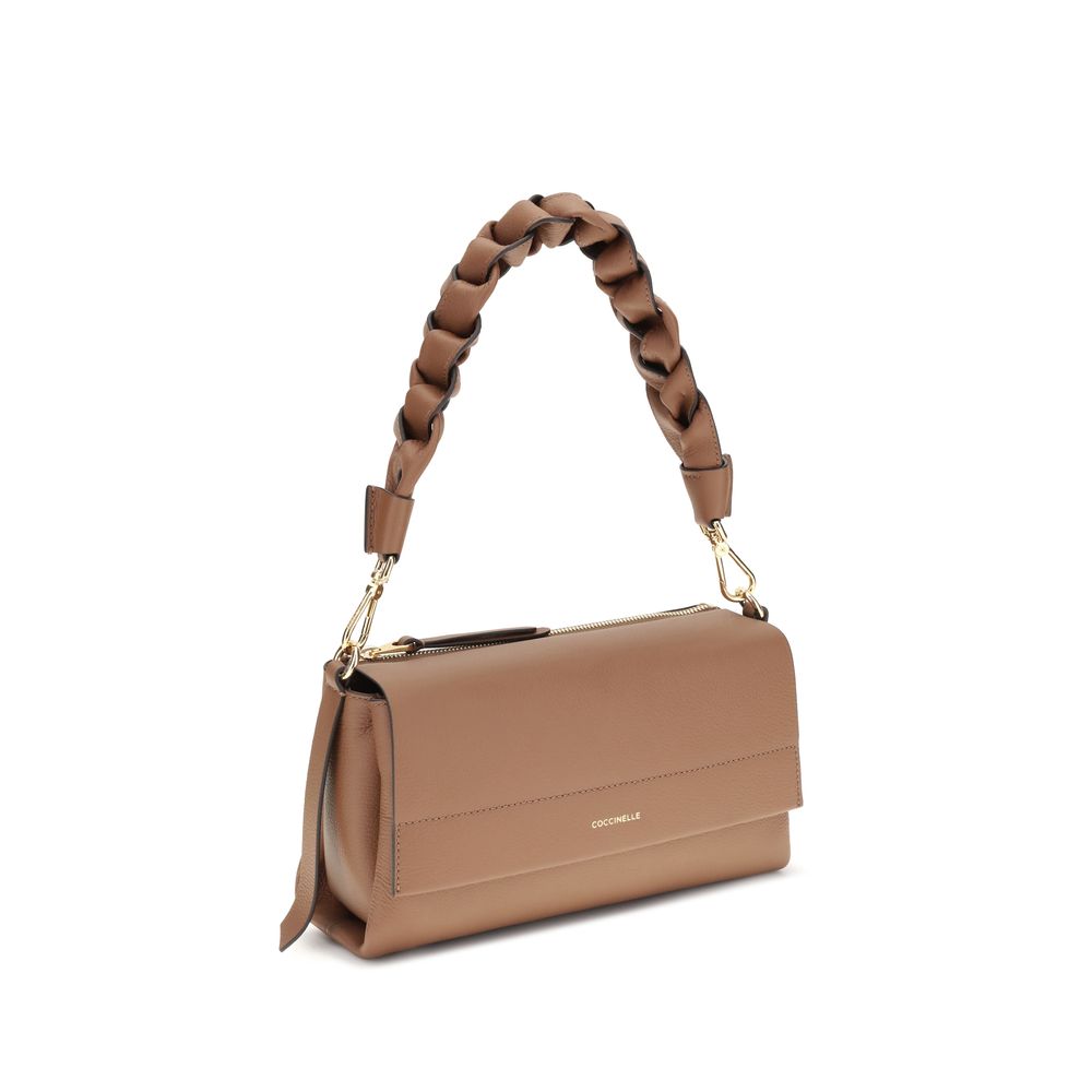 Coccinelle Beige Calf Leather Bos Taurus Shoulder Bag by Coccinelle
