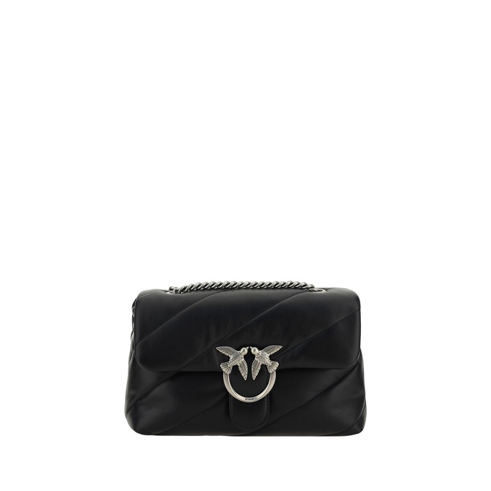 PINKO Black Calf Leather Bos Taurus Shoulder Bag by PINKO