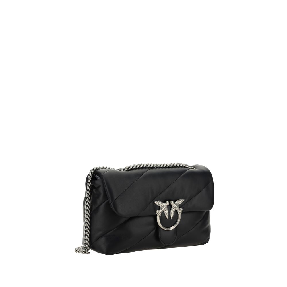 PINKO Black Calf Leather Bos Taurus Shoulder Bag by PINKO