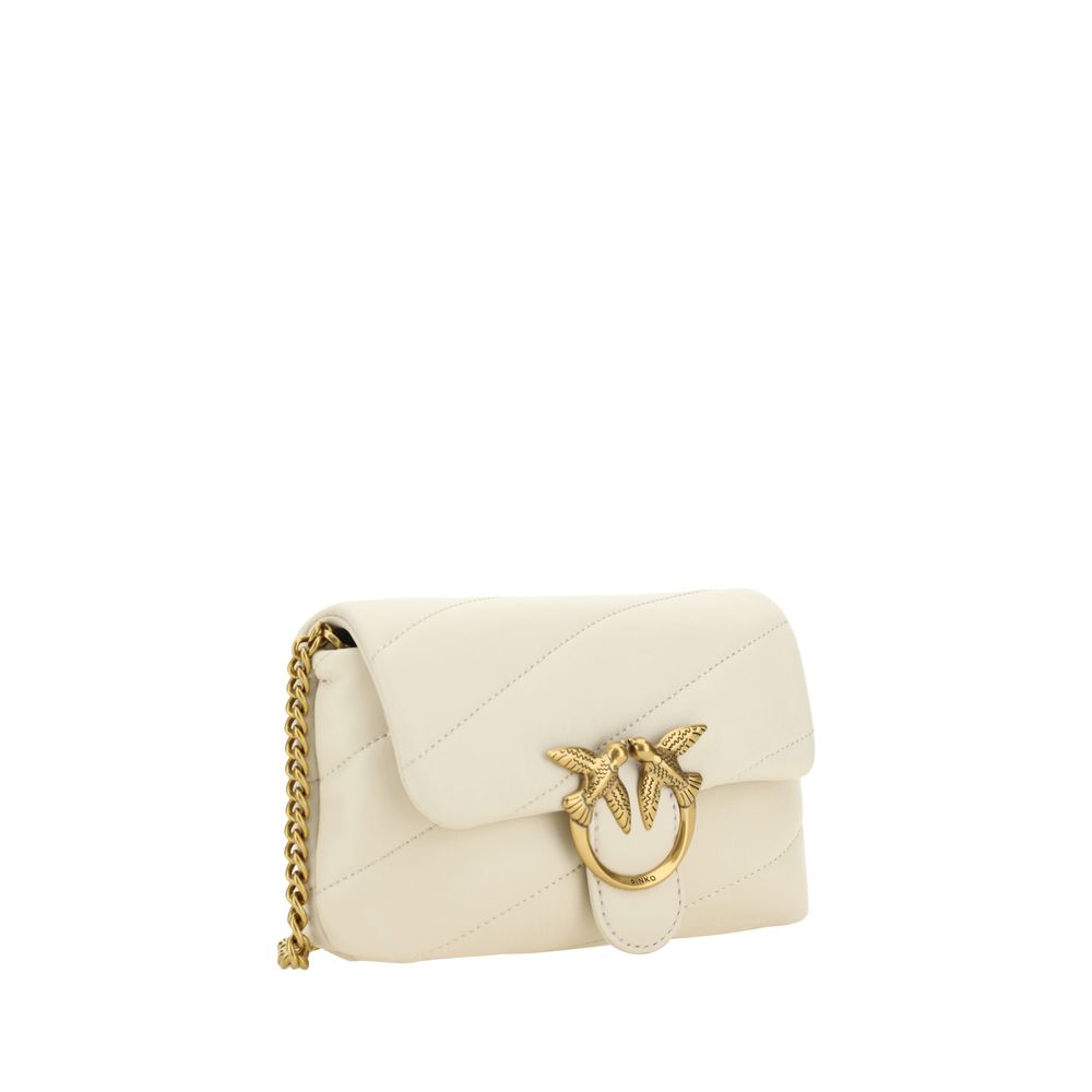 PINKO White Calf Leather Bos Taurus Shoulder Bag by PINKO