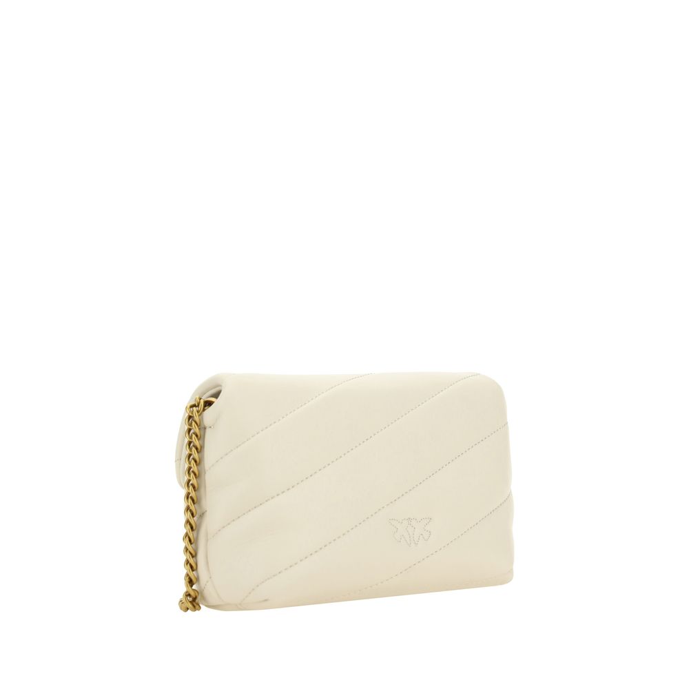 PINKO White Calf Leather Bos Taurus Shoulder Bag by PINKO