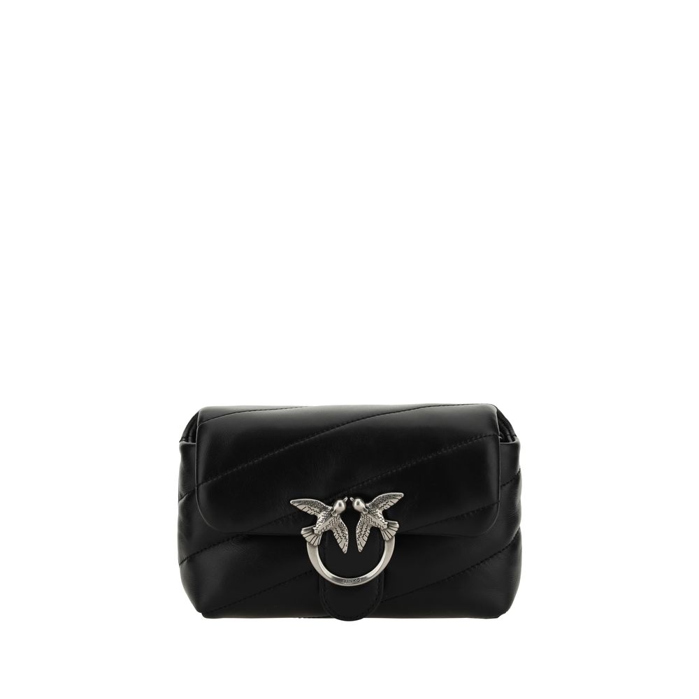 PINKO Black Calf Leather Bos Taurus Shoulder Bag by PINKO