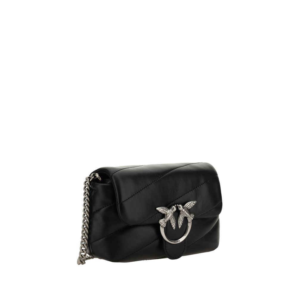 PINKO Black Calf Leather Bos Taurus Shoulder Bag by PINKO