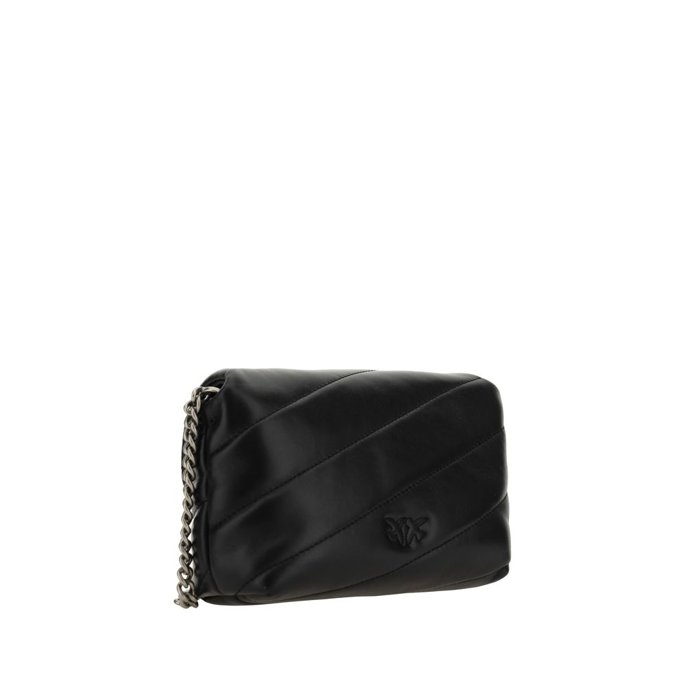 PINKO Black Calf Leather Bos Taurus Shoulder Bag by PINKO