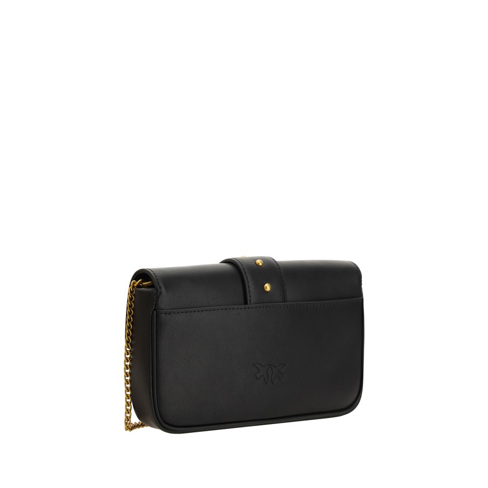 PINKO Black Calf Leather Bos Taurus Shoulder Bag by PINKO