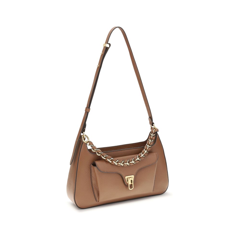 Coccinelle Beige Calf Leather Bos Taurus Shoulder Bag by Coccinelle