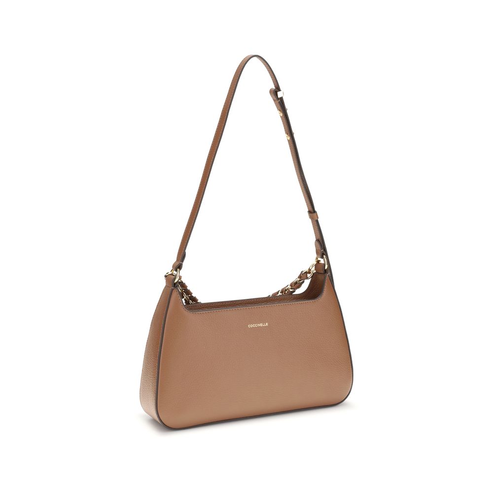 Coccinelle Beige Calf Leather Bos Taurus Shoulder Bag by Coccinelle