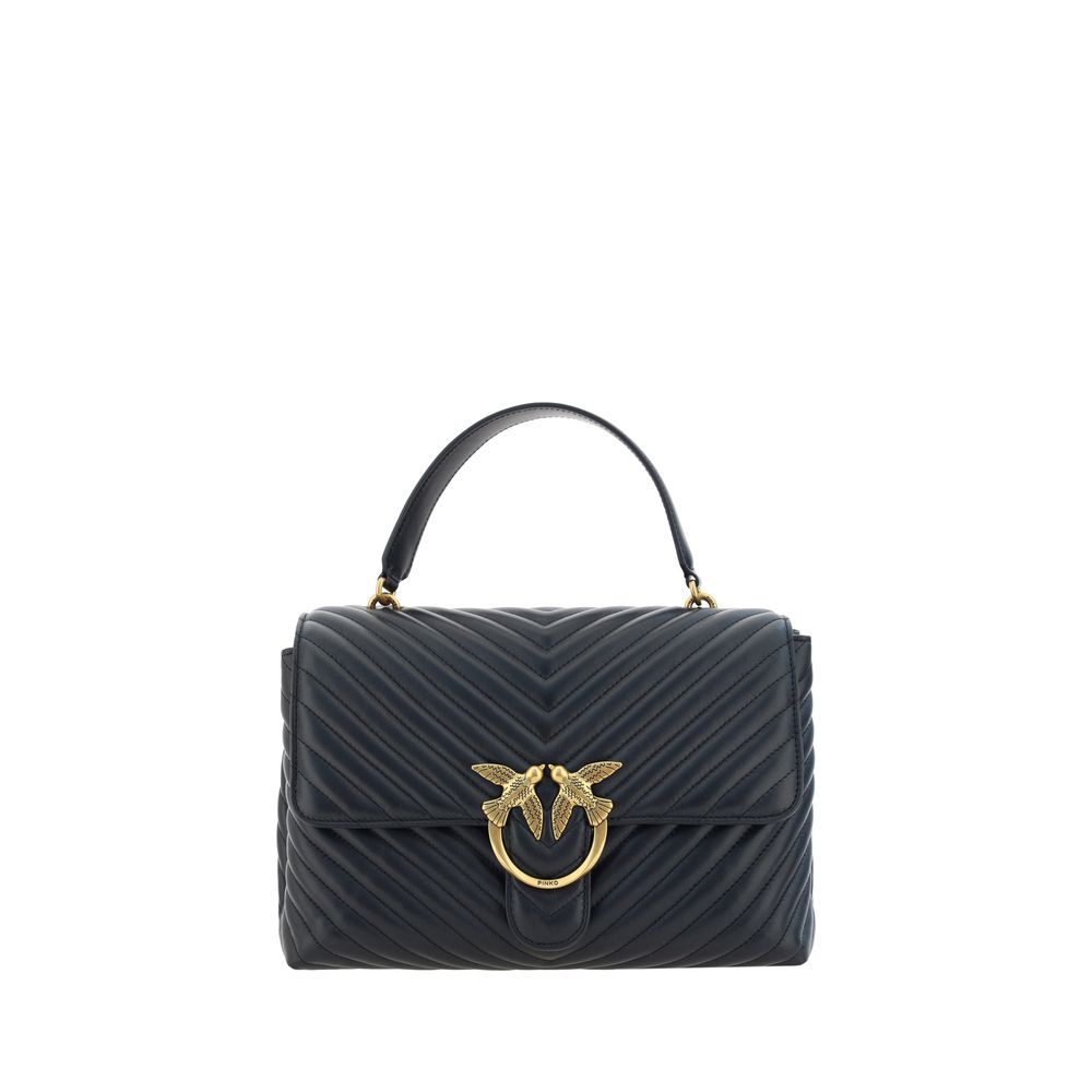 PINKO Black Calf Leather Bos Taurus Handbag by PINKO