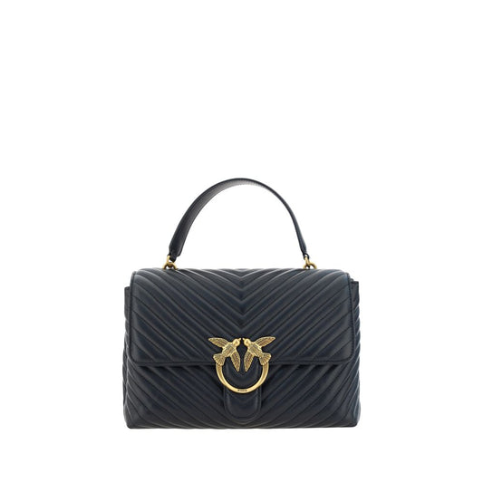 PINKO Black Calf Leather Bos Taurus Handbag by PINKO