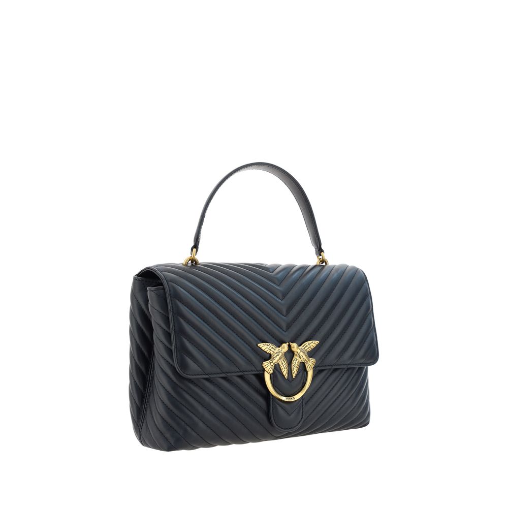 PINKO Black Calf Leather Bos Taurus Handbag by PINKO
