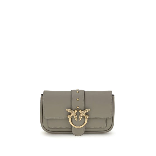 PINKO Gray Calf Leather Bos Taurus Shoulder Bag by PINKO