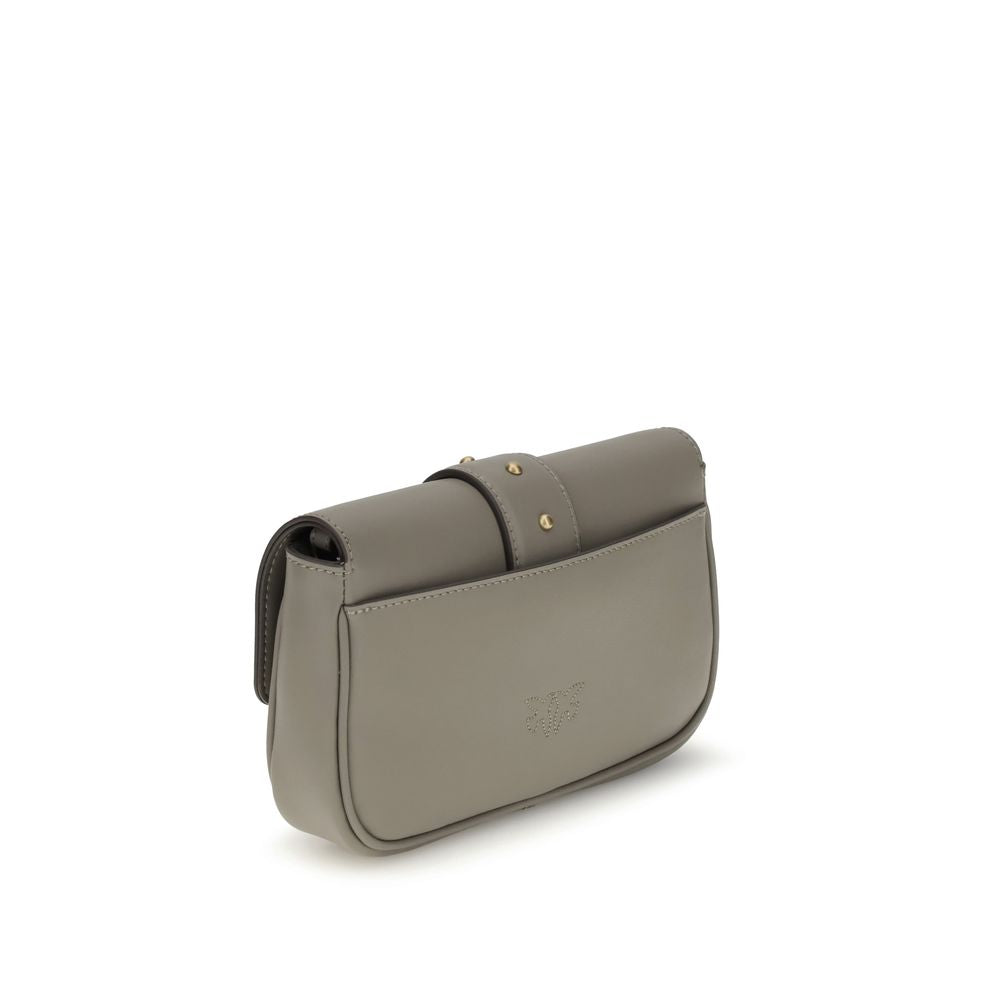 PINKO Gray Calf Leather Bos Taurus Shoulder Bag by PINKO