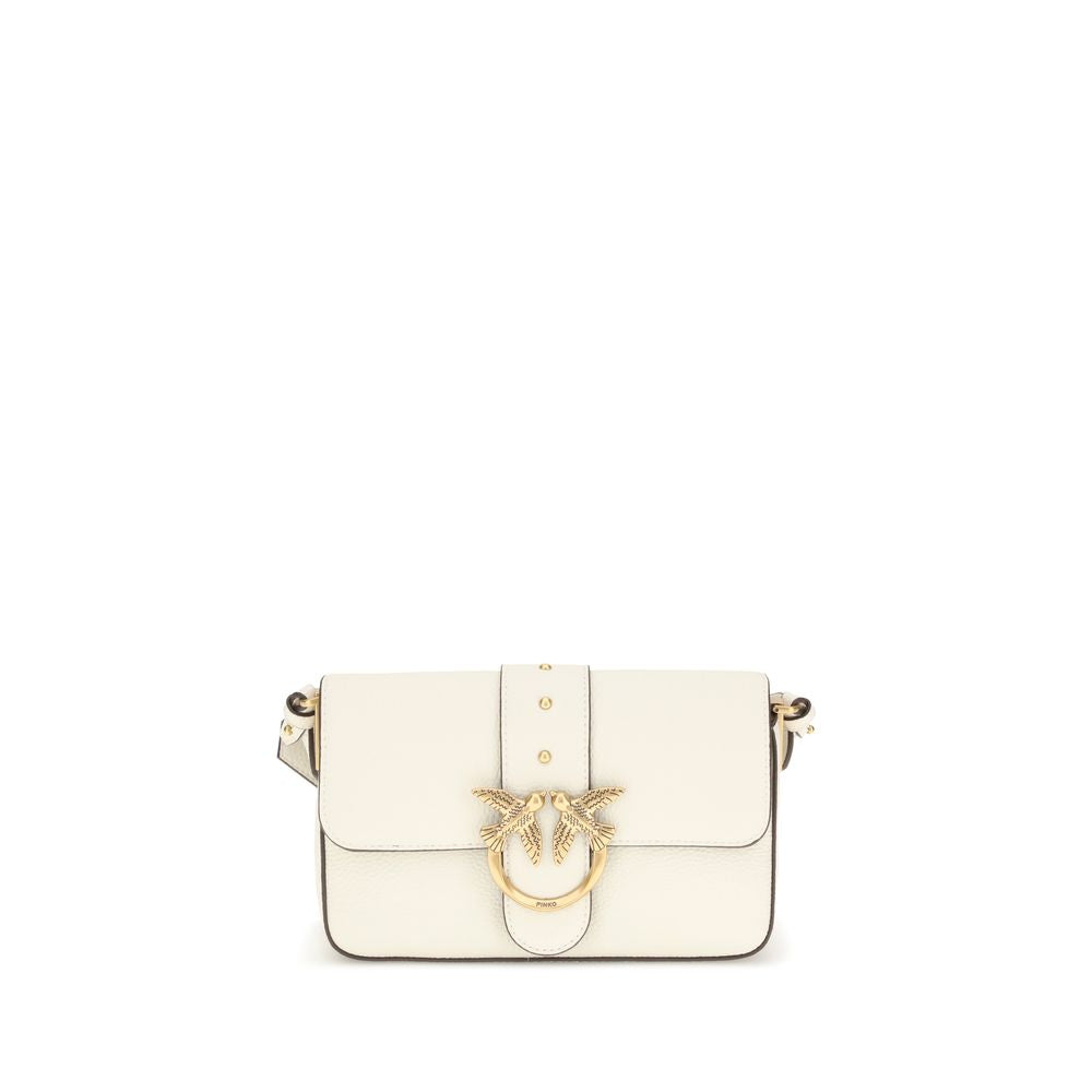 PINKO White Calf Leather Bos Taurus Shoulder Bag by PINKO